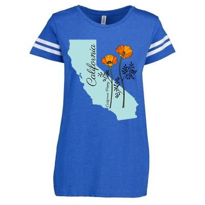 California Poppy Flower Enza Ladies Jersey Football T-Shirt