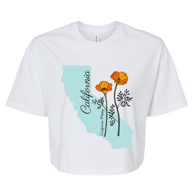 California Poppy Flower Bella+Canvas Jersey Crop Tee