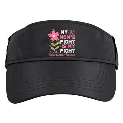Cute Pink Flower My Moms Fight Is My Fight Breast Cancer Awareness Adult Drive Performance Visor