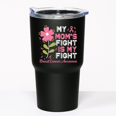 Cute Pink Flower My Moms Fight Is My Fight Breast Cancer Awareness Tumbler
