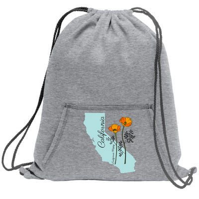 California Poppy Flower Sweatshirt Cinch Pack Bag