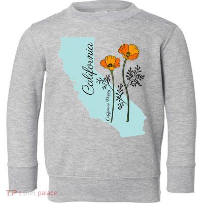 California Poppy Flower Toddler Sweatshirt