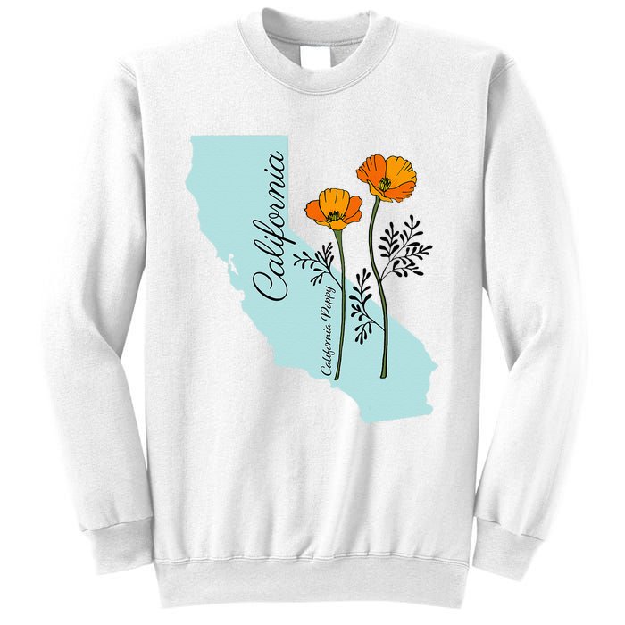 California Poppy Flower Sweatshirt