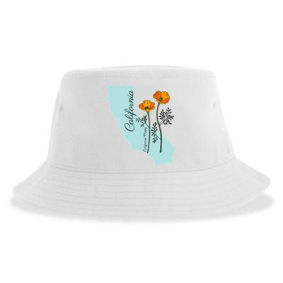 California Poppy Flower Sustainable Bucket Hat
