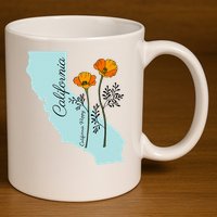 California Poppy Flower 11oz C Handle Ceramic Mug