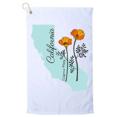 California Poppy Flower Golf Towel