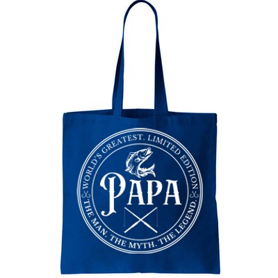 Cool Papa Fishing Gift Funny Bass Fish Dad Great Gift Tote Bag