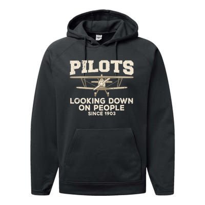 Cool Pilot For Wo Aircraft Pilot Airplane Flying Performance Fleece Hoodie