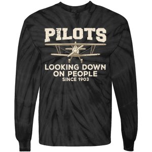 Cool Pilot For Wo Aircraft Pilot Airplane Flying Tie-Dye Long Sleeve Shirt