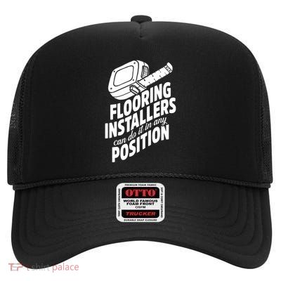 Contractor Position Floor Installation High Crown Mesh Back Trucker Hat