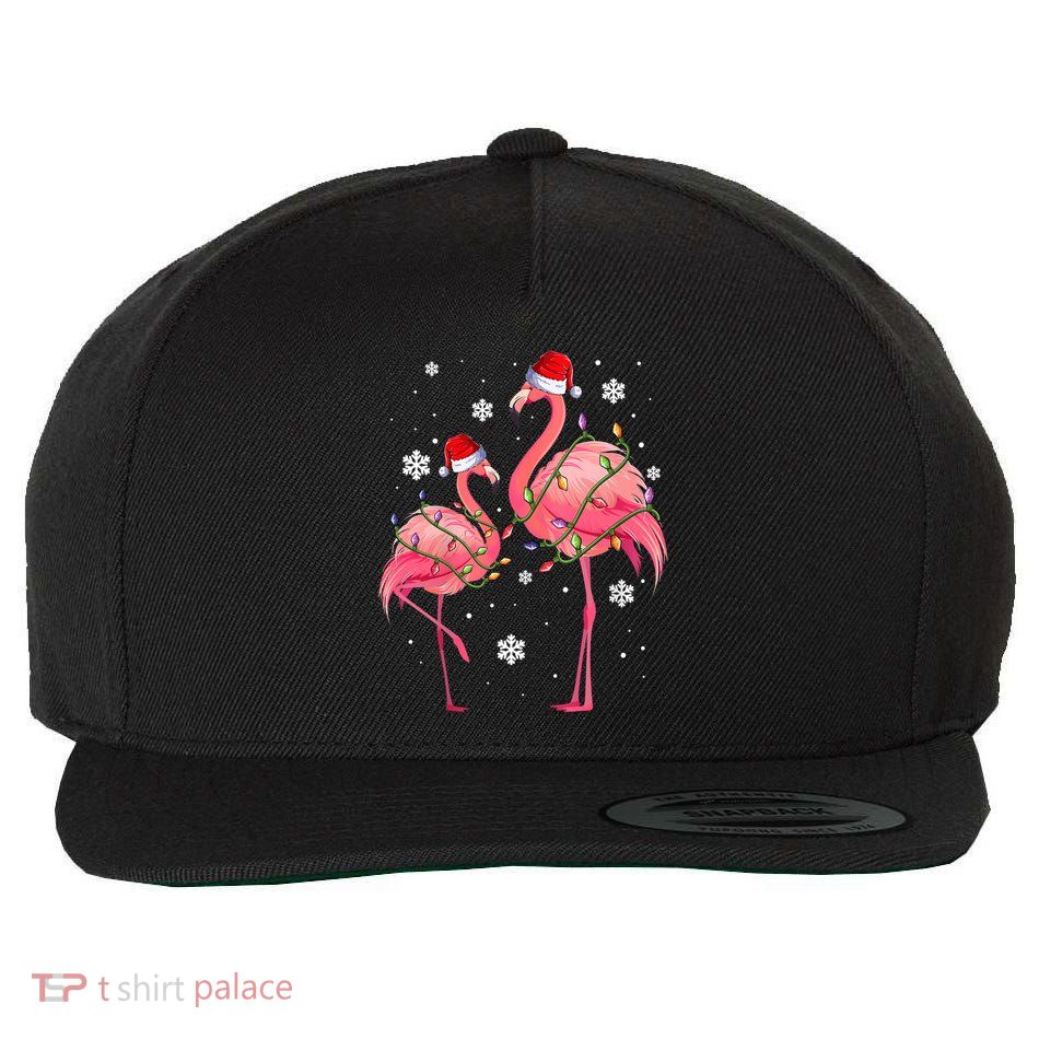 Cute Pink Flamingo Merry Flocking Christmas Cute Gift Wool Snapback Cap