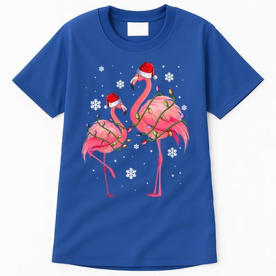 Cute Pink Flamingo Merry Flocking Christmas Cute Gift Tall T-Shirt