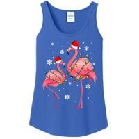 Cute Pink Flamingo Merry Flocking Christmas Cute Gift Ladies Essential Tank