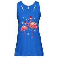 Cute Pink Flamingo Merry Flocking Christmas Cute Gift Ladies Essential Flowy Tank