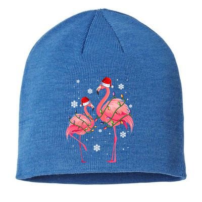 Cute Pink Flamingo Merry Flocking Christmas Cute Gift Sustainable Beanie