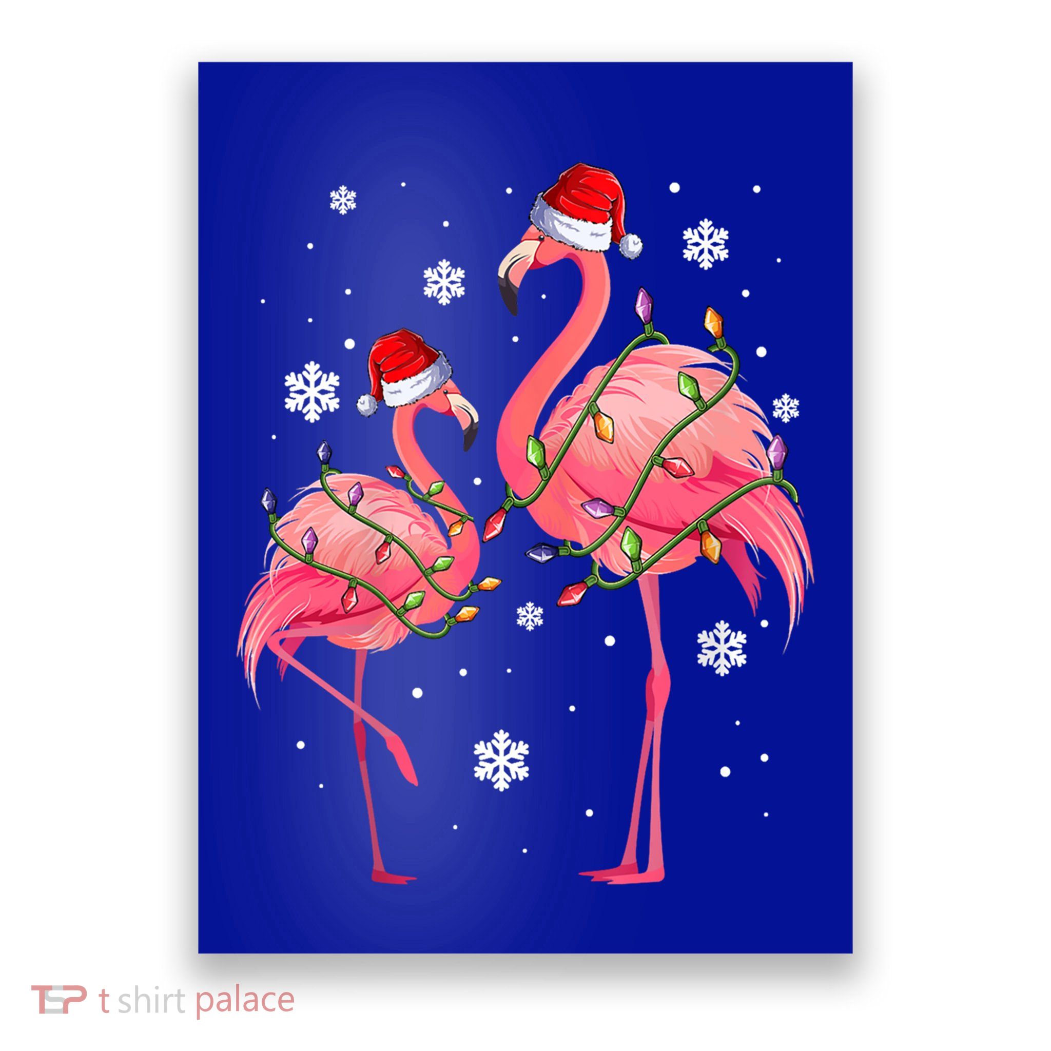 Cute Pink Flamingo Merry Flocking Christmas Cute Gift Poster