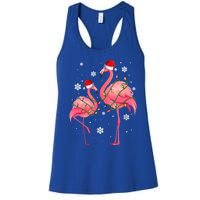 Cute Pink Flamingo Merry Flocking Christmas Cute Gift Women's Racerback Tank