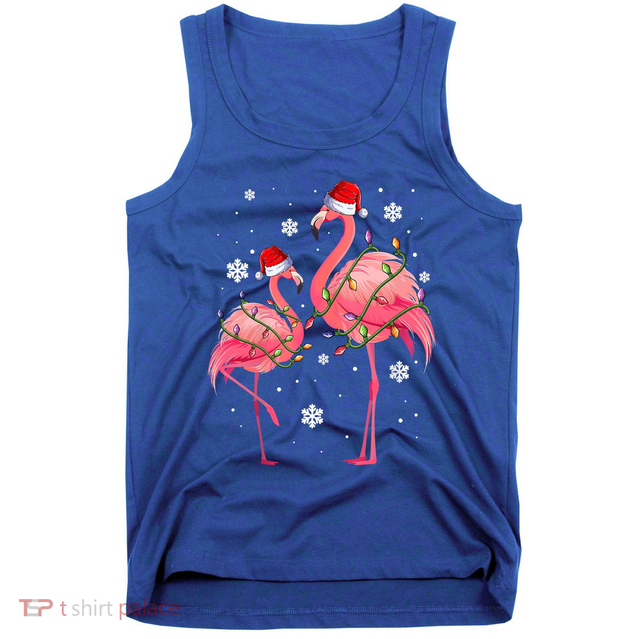 Cute Pink Flamingo Merry Flocking Christmas Cute Gift Tank Top