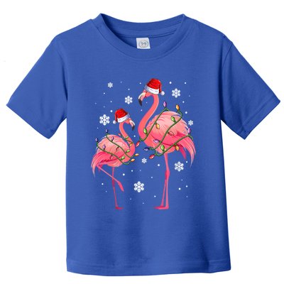 Cute Pink Flamingo Merry Flocking Christmas Cute Gift Toddler T-Shirt