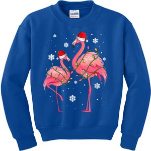 Cute Pink Flamingo Merry Flocking Christmas Cute Gift Kids Sweatshirt