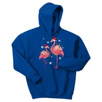 Cute Pink Flamingo Merry Flocking Christmas Cute Gift Kids Hoodie