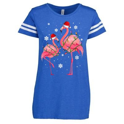 Cute Pink Flamingo Merry Flocking Christmas Cute Gift Enza Ladies Jersey Football T-Shirt