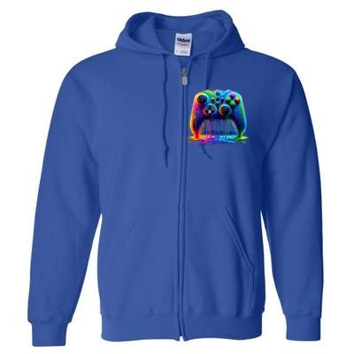 Colorful Passion For Gaming Gamer Graphic Design Cute Gift Full Zip Hoodie