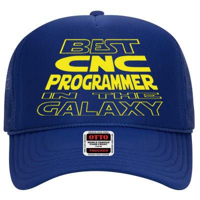 CNC Programmer Funny Space Backside Design High Crown Mesh Back Trucker Hat