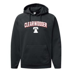 Clearwooder Philly Funny Baseball Tee Clearwater FL Spring Performance Fleece Hoodie