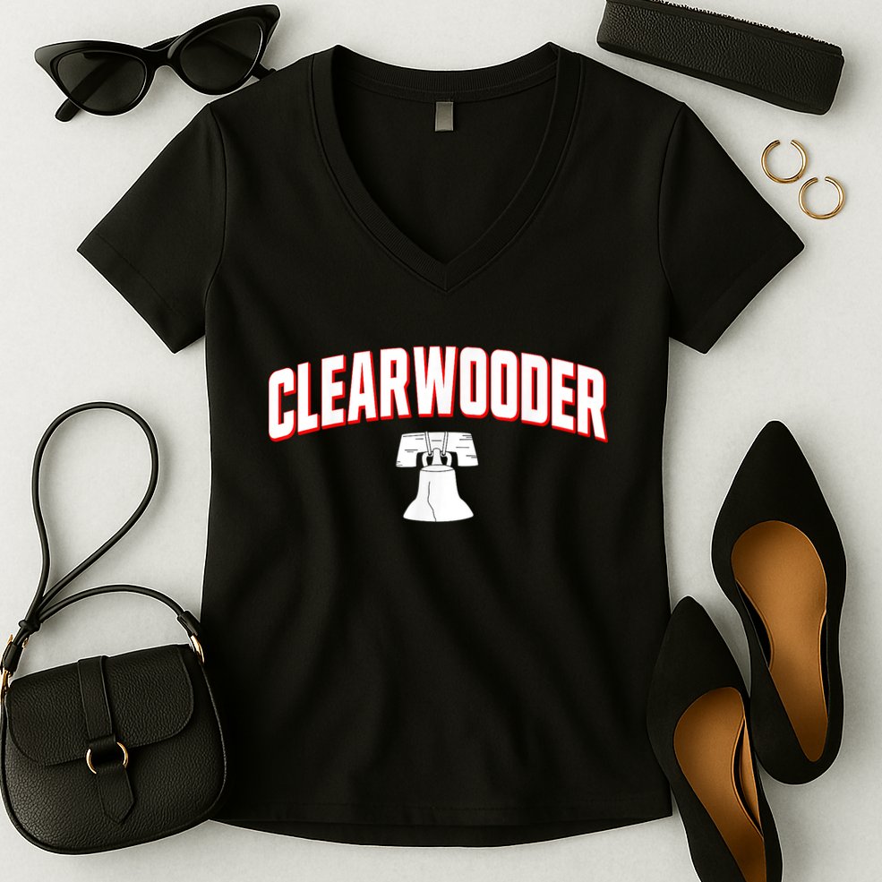Clearwooder Philly Funny Baseball Tee Clearwater FL Spring Women's V-Neck T-Shirt