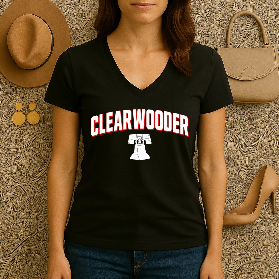 Clearwooder Philly Funny Baseball Tee Clearwater FL Spring Women's V-Neck T-Shirt