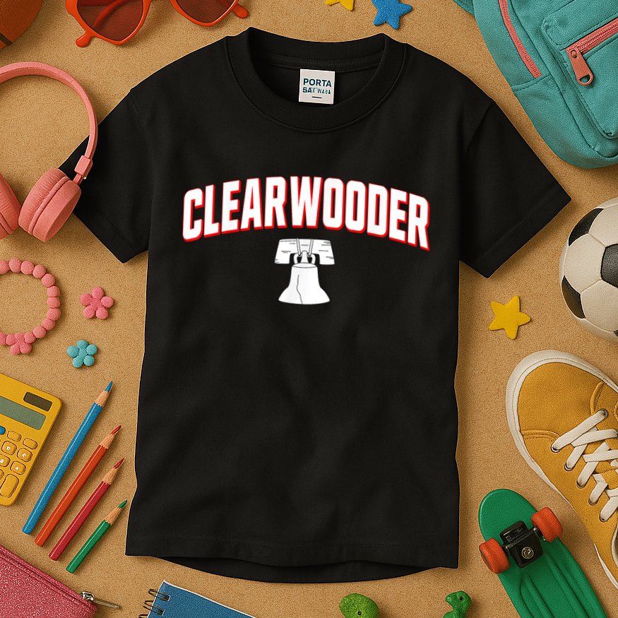 Clearwooder Philly Funny Baseball Tee Clearwater FL Spring Kids T-Shirt
