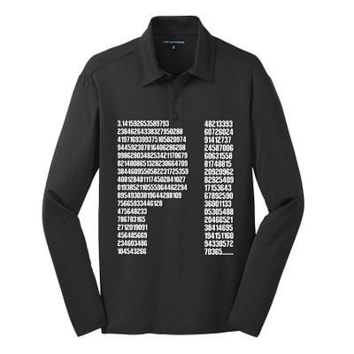 Cool Pi Filled Pi Day Math Lover Gift Silk Touch Performance Long Sleeve Polo