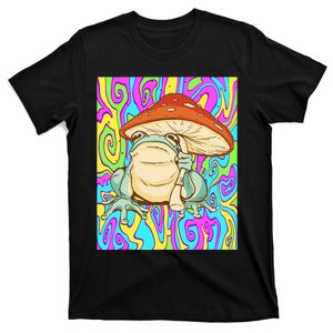 Chief Psychedelic Frog Toad Holding Trippy Mushroom T-Shirt