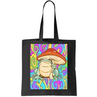 Chief Psychedelic Frog Toad Holding Trippy Mushroom Tote Bag