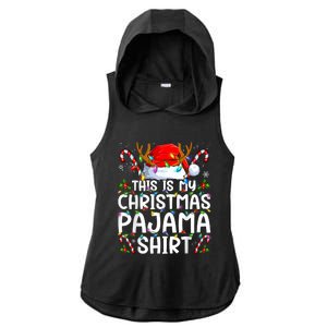 Christmas Pajama Funny Xmas Pjs Ladies PosiCharge Tri-Blend Wicking Draft Hoodie Tank