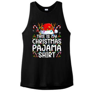 Christmas Pajama Funny Xmas Pjs Ladies PosiCharge Tri-Blend Wicking Tank