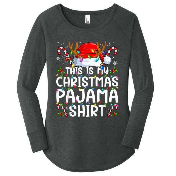 Christmas Pajama Funny Xmas Pjs Women's Perfect Tri Tunic Long Sleeve Shirt