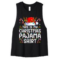 Christmas Pajama Funny Xmas Pjs Women's Racerback Cropped Tank