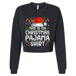 Christmas Pajama Funny Xmas Pjs Cropped Pullover Crew