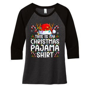 Christmas Pajama Funny Xmas Pjs Women's Tri-Blend 3/4-Sleeve Raglan Shirt