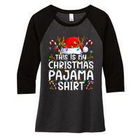 Christmas Pajama Funny Xmas Pjs Women's Tri-Blend 3/4-Sleeve Raglan Shirt