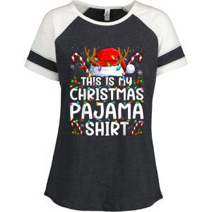 Christmas Pajama Funny Xmas Pjs Enza Ladies Jersey Colorblock Tee