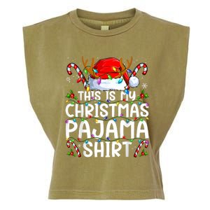 Christmas Pajama Funny Xmas Pjs Garment-Dyed Women's Muscle Tee