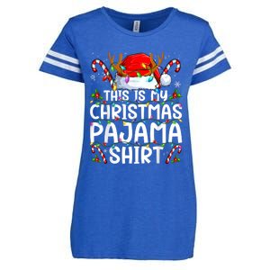 Christmas Pajama Funny Xmas Pjs Enza Ladies Jersey Football T-Shirt