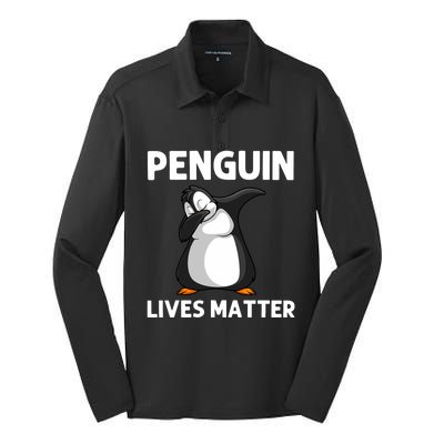 Cute Penguin For Zookeeper Penguin Lovers Dabbing Silk Touch Performance Long Sleeve Polo