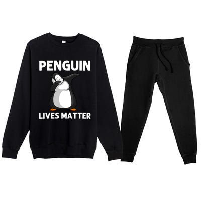 Cute Penguin For Zookeeper Penguin Lovers Dabbing Premium Crewneck Sweatsuit Set