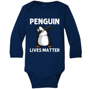 Cute Penguin For Zookeeper Penguin Lovers Dabbing Baby Long Sleeve Bodysuit