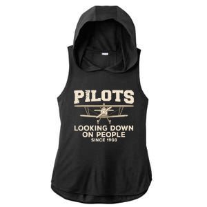 Cool Pilot For Men Women Aircraft Pilot Airplane Flying Ladies PosiCharge Tri-Blend Wicking Draft Hoodie Tank