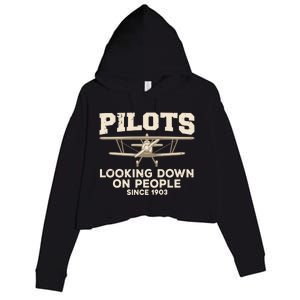 Cool Pilot For Men Women Aircraft Pilot Airplane Flying Crop Fleece Hoodie